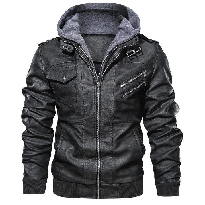 Moritz - Leather Jacket With Hoodie