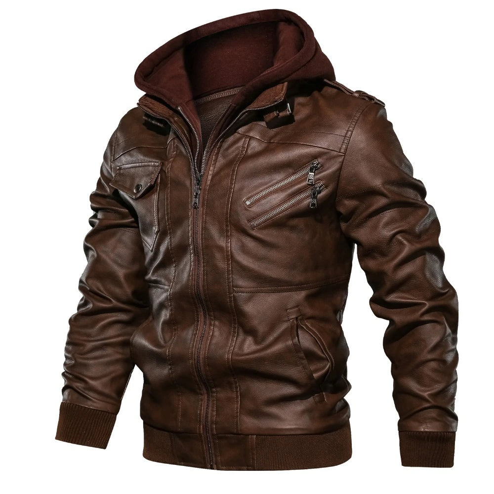 Moritz - Leather Jacket With Hoodie