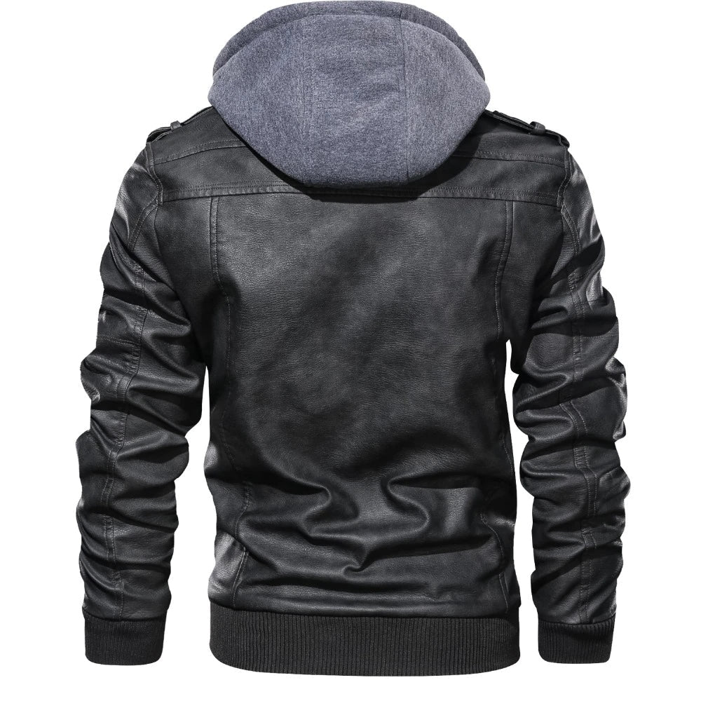 Moritz - Leather Jacket With Hoodie