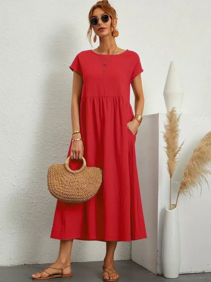 Beate - Elegant leisure dress in cotton and linen