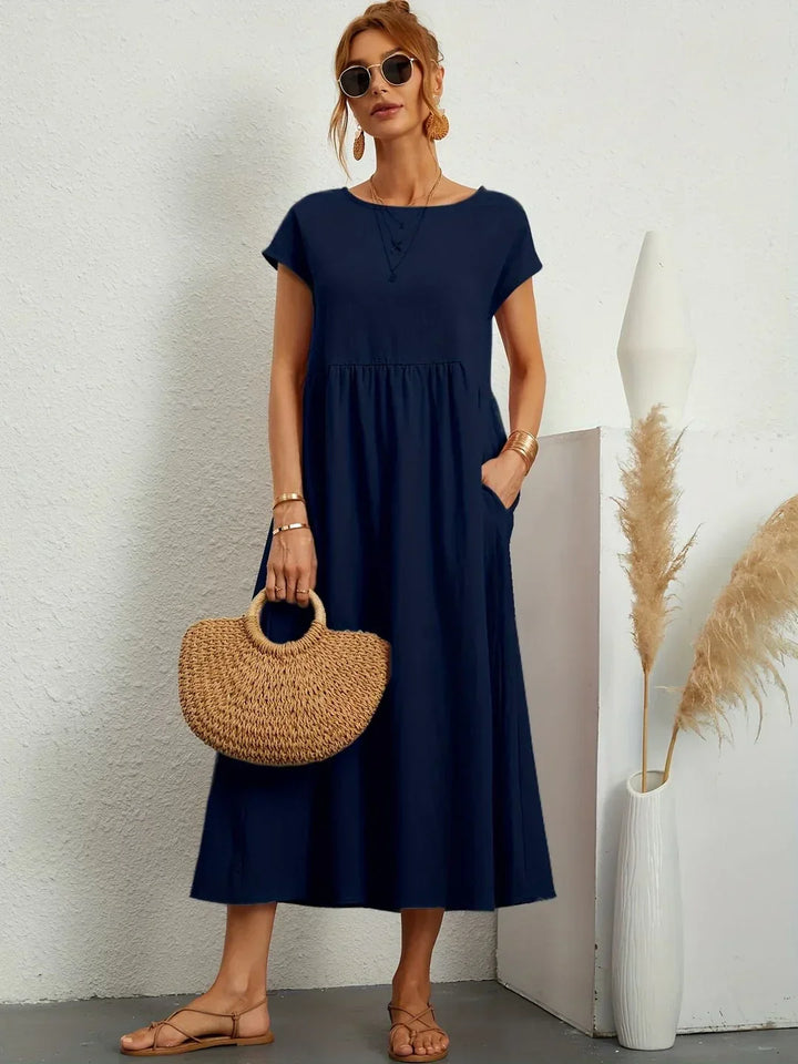 Beate - Elegant leisure dress in cotton and linen