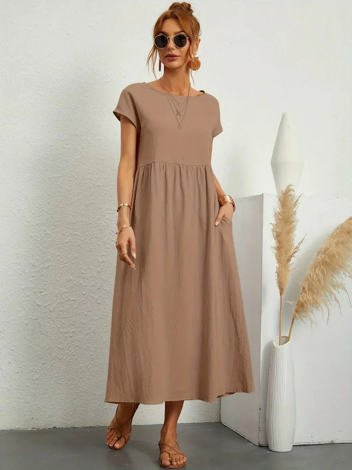 Beate - Elegant leisure dress in cotton and linen