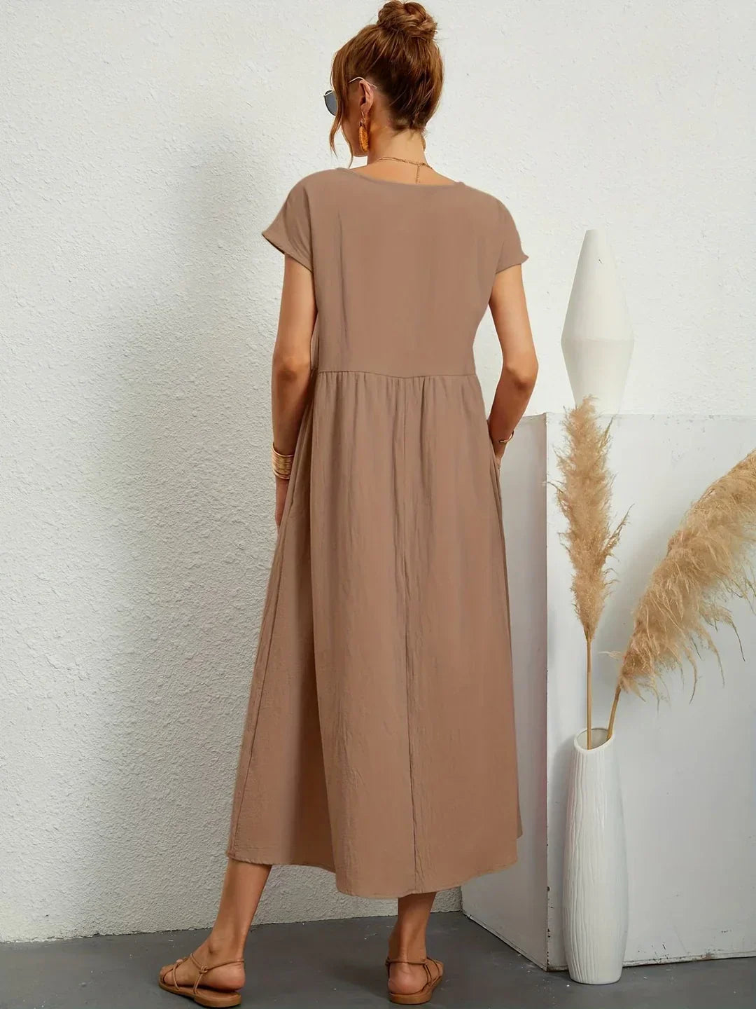 Beate - Elegant leisure dress in cotton and linen