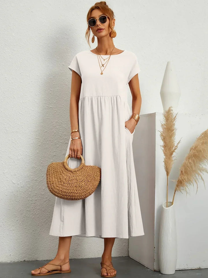 Beate - Elegant leisure dress in cotton and linen