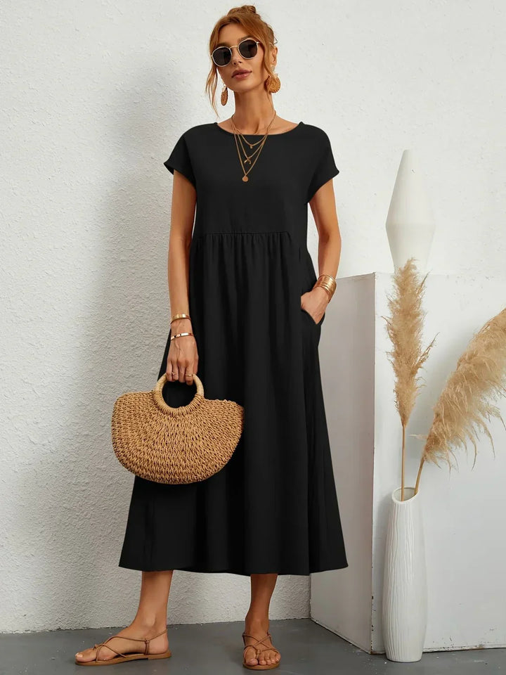 Beate - Elegant leisure dress in cotton and linen