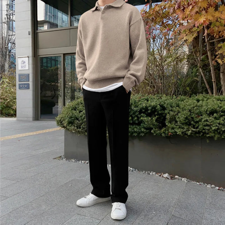 Julian - Cozy Knit Polo Sweater