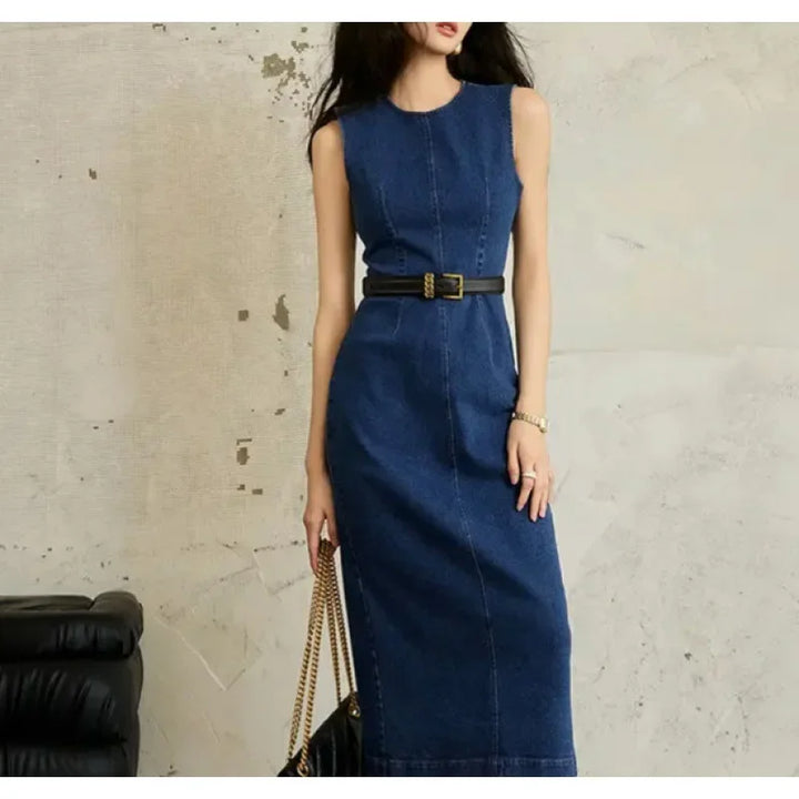 Zevida - Chic Slim Fit Denim Dress