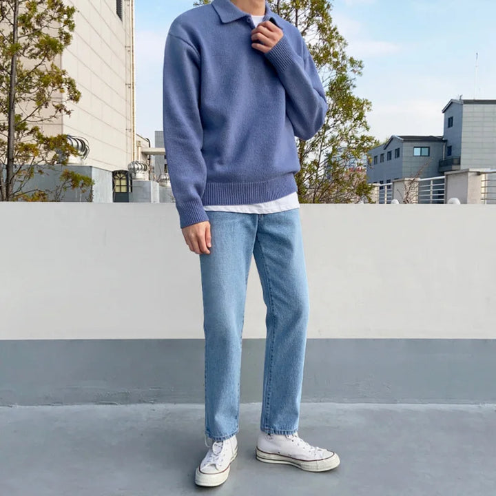 Julian - Cozy Knit Polo Sweater