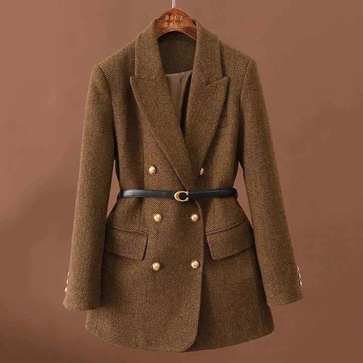 Anemone - Luxurious Double-Breasted Tweed Coat