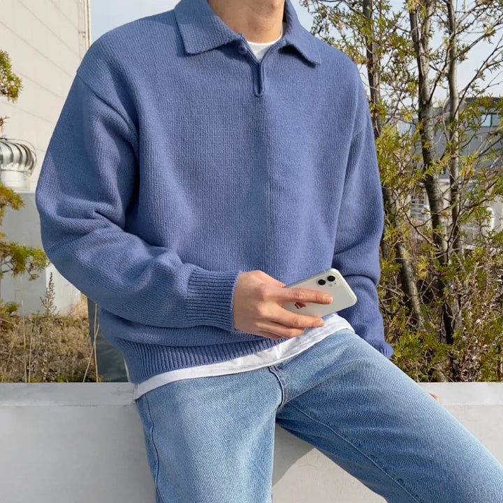 Julian - Cozy Knit Polo Sweater