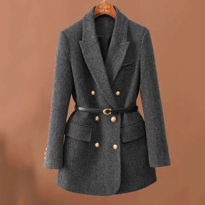 Anemone - Luxurious Double-Breasted Tweed Coat