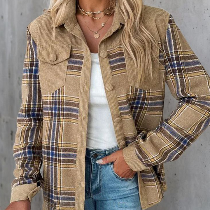 Athena - Chic Collared Plaid Jacket