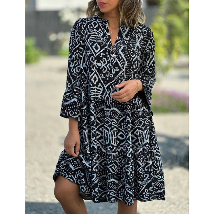 Gemma - Printed Loose V-neck Dress