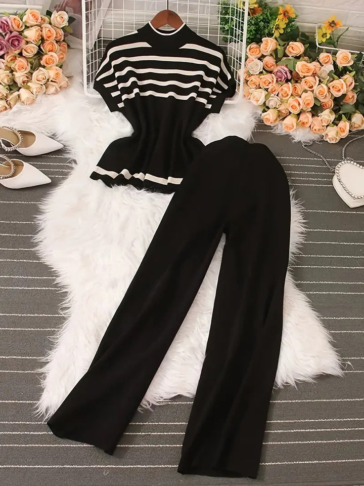 Kimberly - Batwing Sleeve Striped Pantsuit