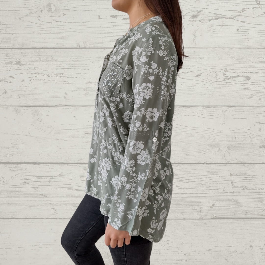 Rosava - Stylish Long Sleeve Floral Top