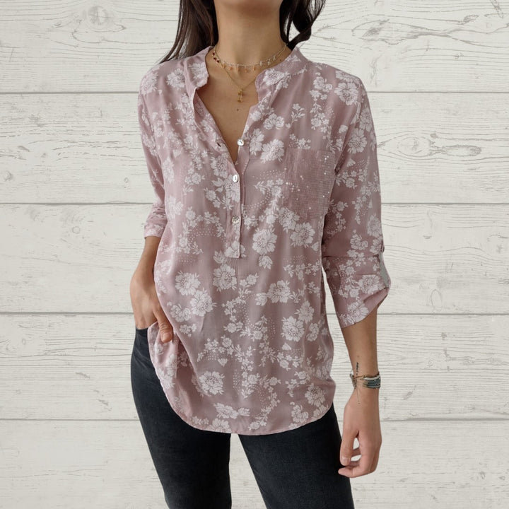 Rosava - Stylish Long Sleeve Floral Top