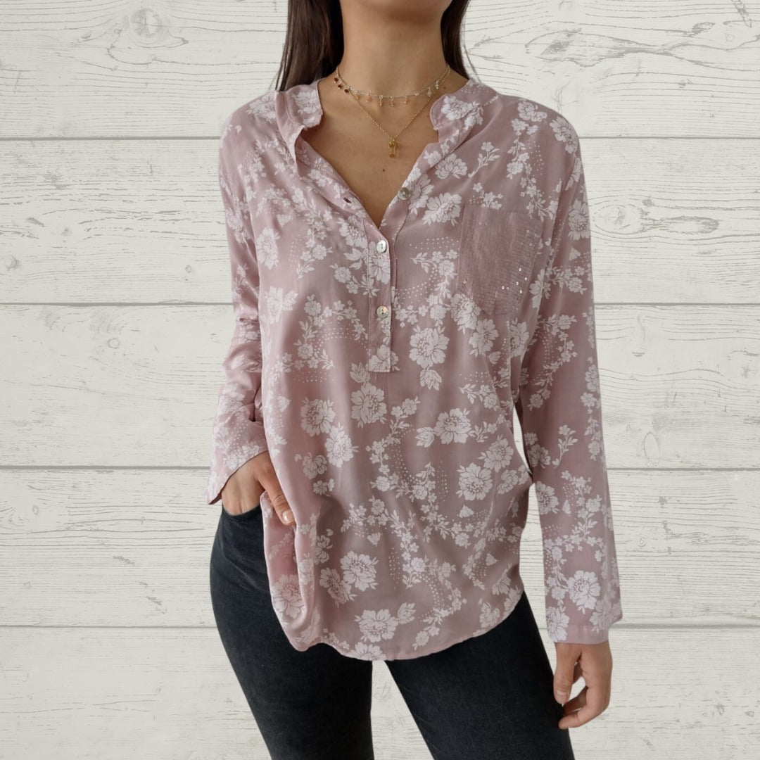 Rosava - Stylish Long Sleeve Floral Top