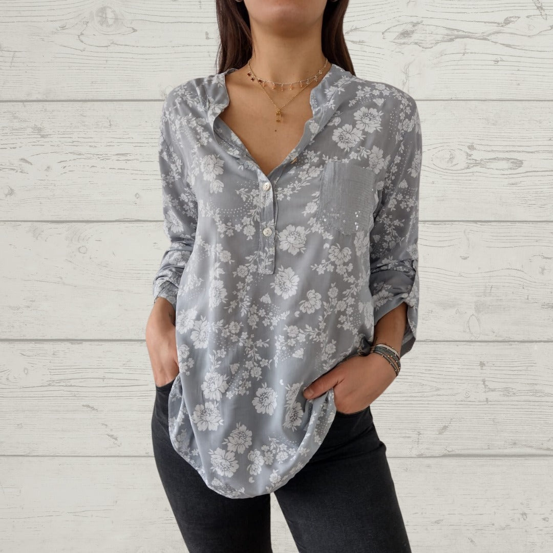 Rosava - Stylish Long Sleeve Floral Top