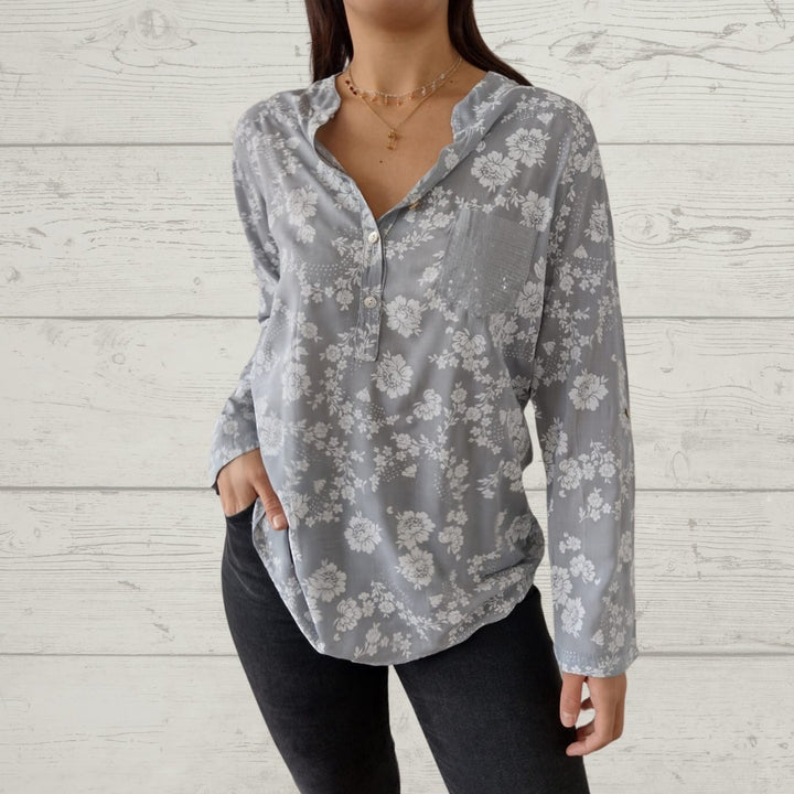 Rosava - Stylish Long Sleeve Floral Top