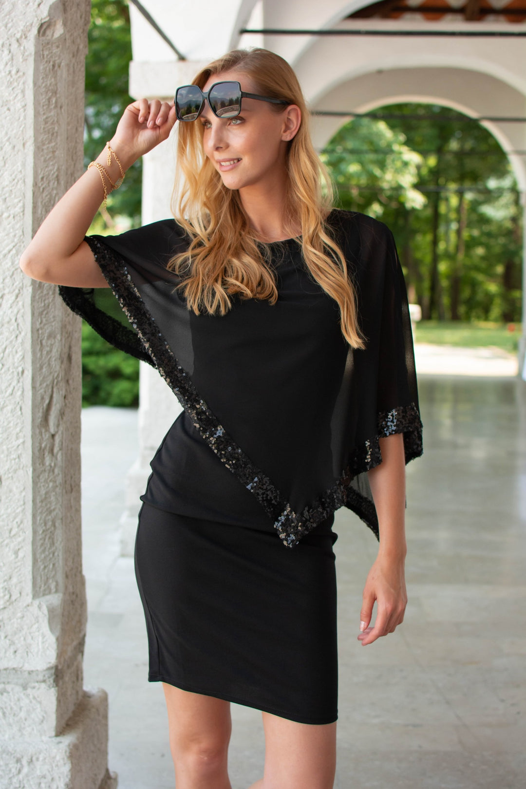 Capella - Luxurious Sequin Cape Gown