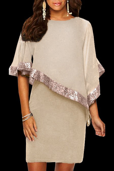 Capella - Luxurious Sequin Cape Gown