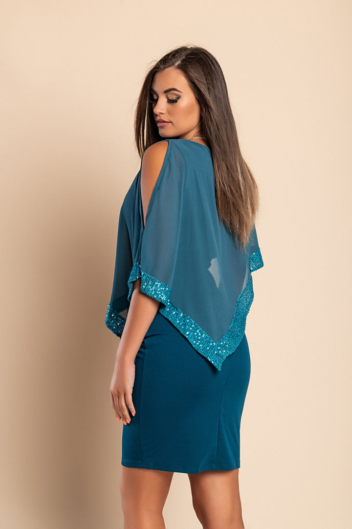 Capella - Luxurious Sequin Cape Gown