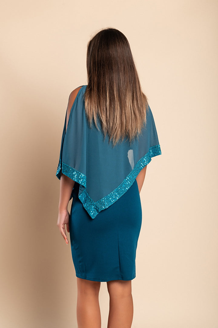 Capella - Luxurious Sequin Cape Gown