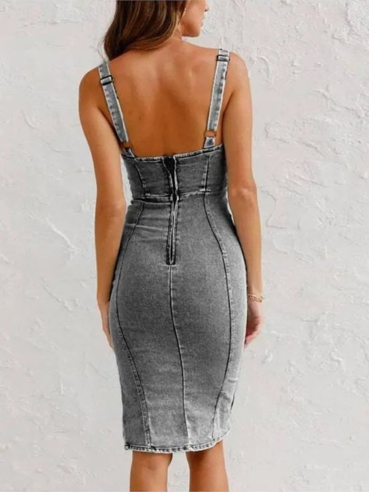 Myra | Denim Dress With Adjustable Straps