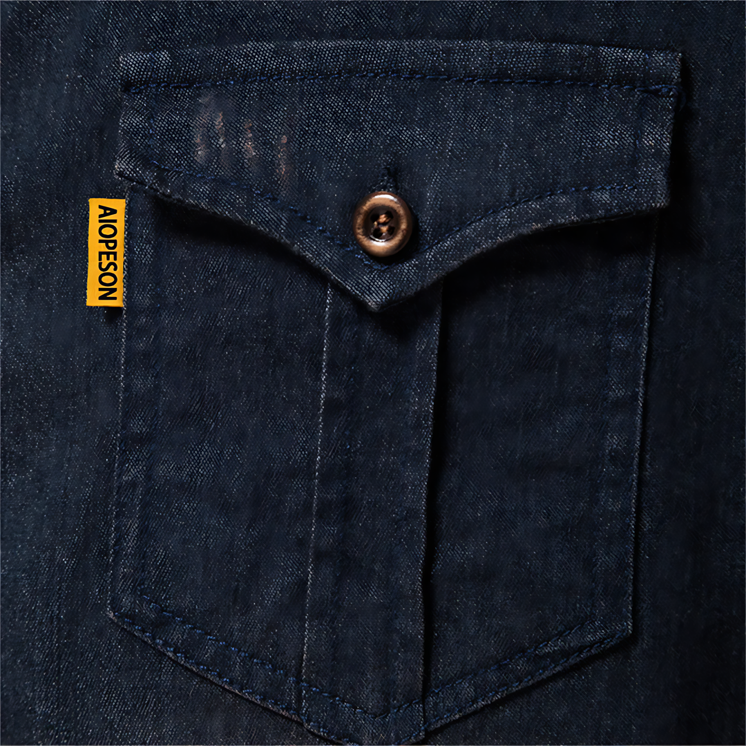 Troy - Cotton Denim Shirt: Tailored for Men