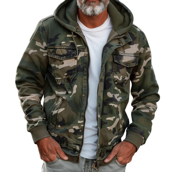 Christopher - Men's Camouflage Hooded Cargo Jacket