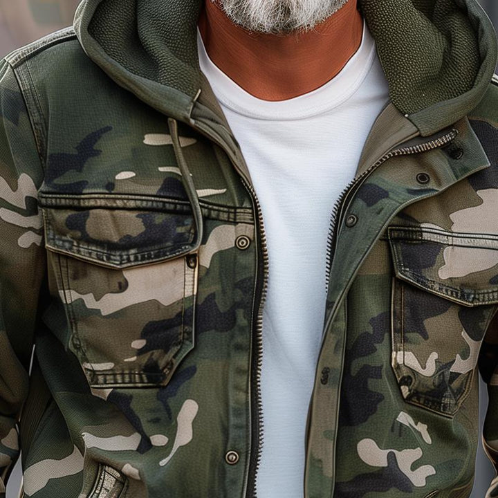 Christopher - Men's Camouflage Hooded Cargo Jacket