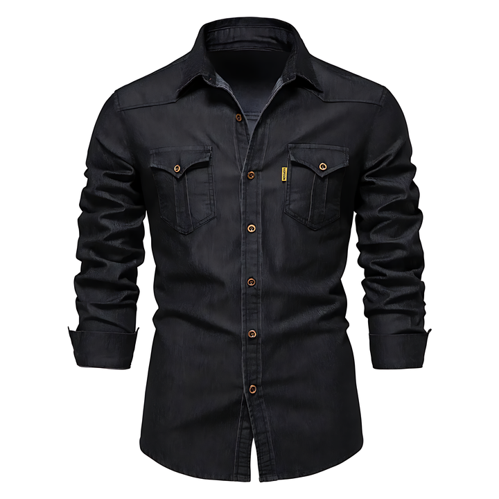 Troy - Cotton Denim Shirt: Tailored for Men